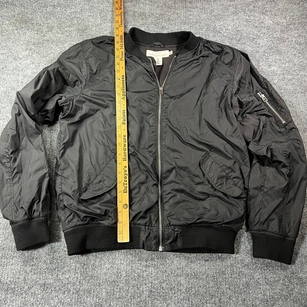 HM LOGG Mens Black Bomber Jacket Full Zip Flight Lightweight Size M - Picture 4 of 5